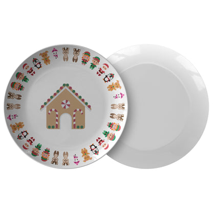 Christmas House Plate, Festive Holiday Tableware, Seasonal Serving PlaPRODUCT INFORMATION10" dinner plate manufactured from revolutionary polymer that is:

Microwave Safe
Oven Safe (250° up to 1 hour)
Dishwasher Safe
CPSC-Certified
FDAChristmasLoving.Shop