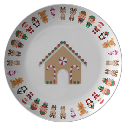 Christmas House Plate, Festive Holiday Tableware, Seasonal Serving PlaPRODUCT INFORMATION10" dinner plate manufactured from revolutionary polymer that is:

Microwave Safe
Oven Safe (250° up to 1 hour)
Dishwasher Safe
CPSC-Certified
FDAChristmasLoving.Shop