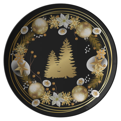 Christmas Plate Traditional Holiday Decor, Festive Dish, Seasonal TablPRODUCT INFORMATION10" dinner plate manufactured from revolutionary polymer that is:

Microwave Safe
Oven Safe (250° up to 1 hour)
Dishwasher Safe
CPSC-Certified
FDAChristmasLoving.Shop