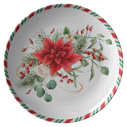 Christmas Poinsettia Decoration Plate, Holiday Table Decor, Red Green PRODUCT INFORMATION10" dinner plate manufactured from revolutionary polymer that is:

Microwave Safe
Oven Safe (250° up to 1 hour)
Dishwasher Safe
CPSC-Certified
FDAChristmasLoving.Shop