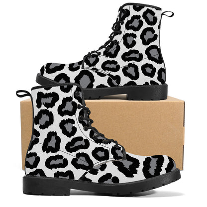 Synthetic Leather Boots Leopard print decoration