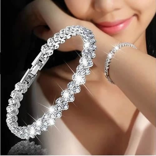 Roman Bracelet Women's Zircon Crystal New Bracelet Ring with Diamond Fashion Jewelry Full of Diamonds