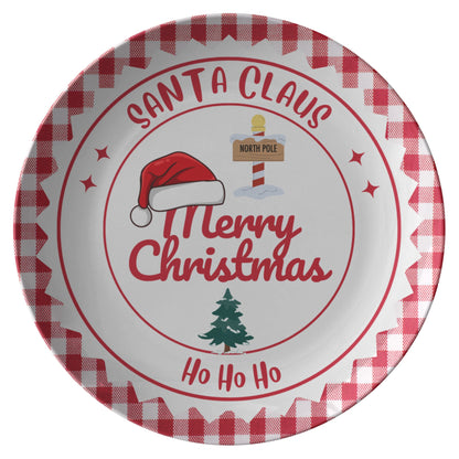Festive Red & White Santa Claus Plate – "Ho Ho Ho" Charm for a Joyful Holiday Table Setting