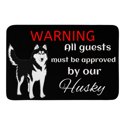 Doormat Warning Husky