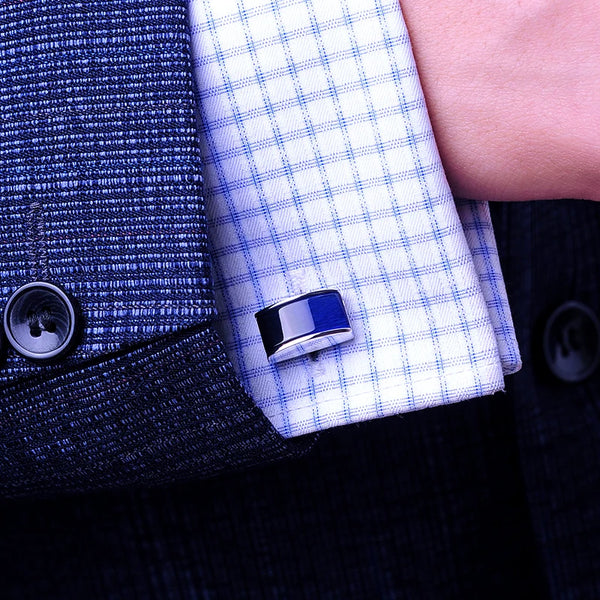 KFLK Jewelry shirt cufflinks for mens Brand buttons cuff links Blue black gradual gemelos High Quality abotoaduras guests