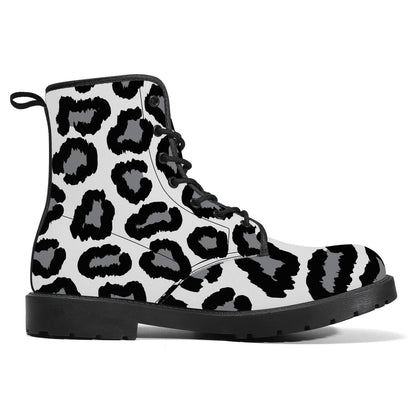 Synthetic Leather Boots Leopard print decoration