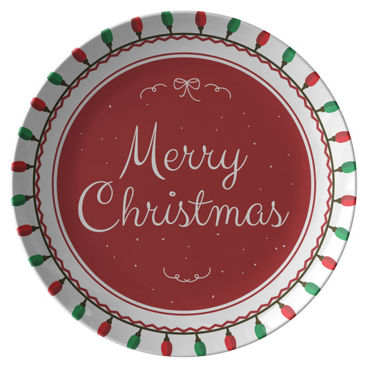 Merry Christmas Plate, Holiday Dinnerware, Christmas Table Decor, Festive Serving Dish, Holiday Party Gift