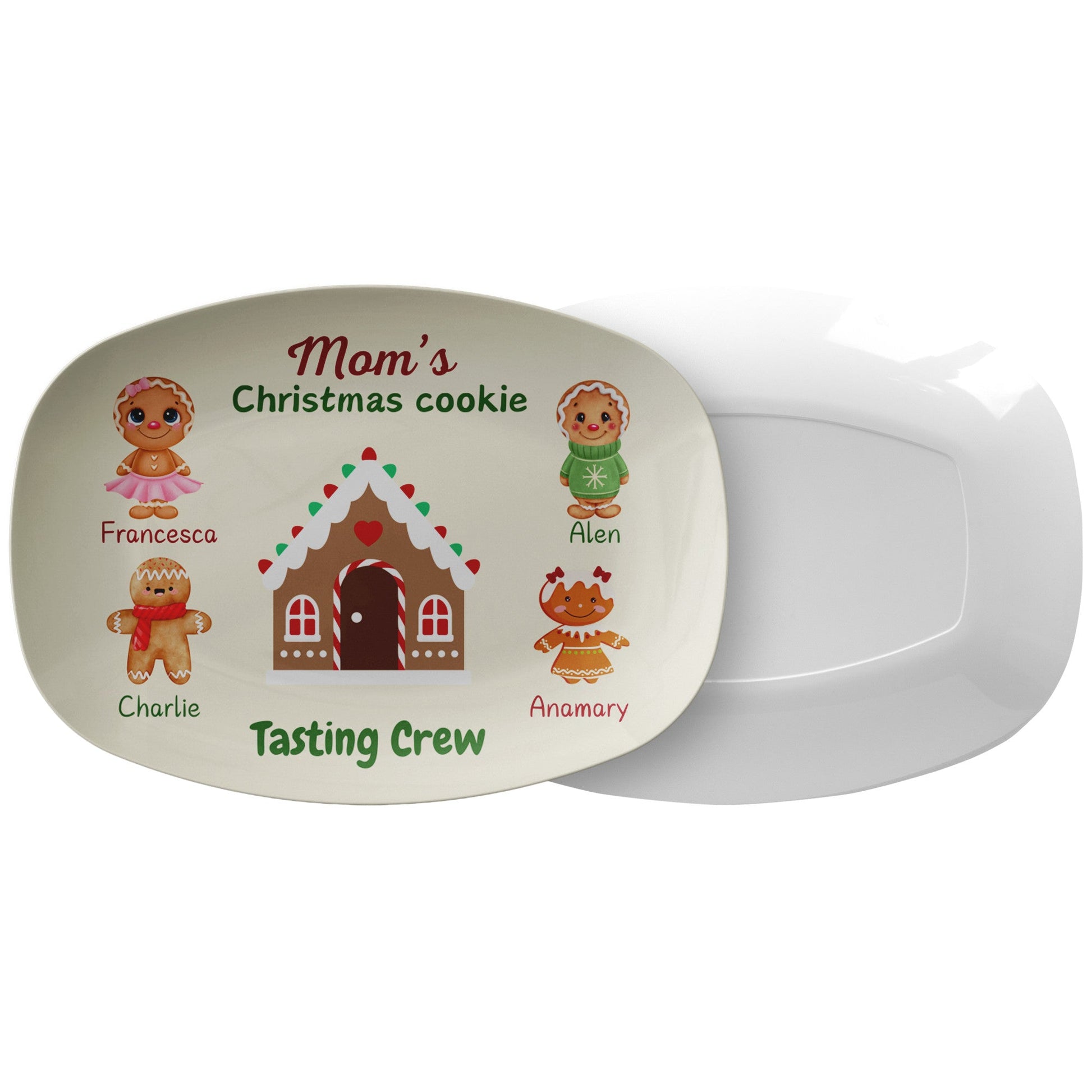 Mom's Christmas Gift, Mom's Christmas Cookie tasting Crew Plate, FamilPlease type the grandkids' names with their gender in checkout note. Please separate names with comma.You can change "Grandma" too, but you have to provide that as wChristmasLoving.Shop