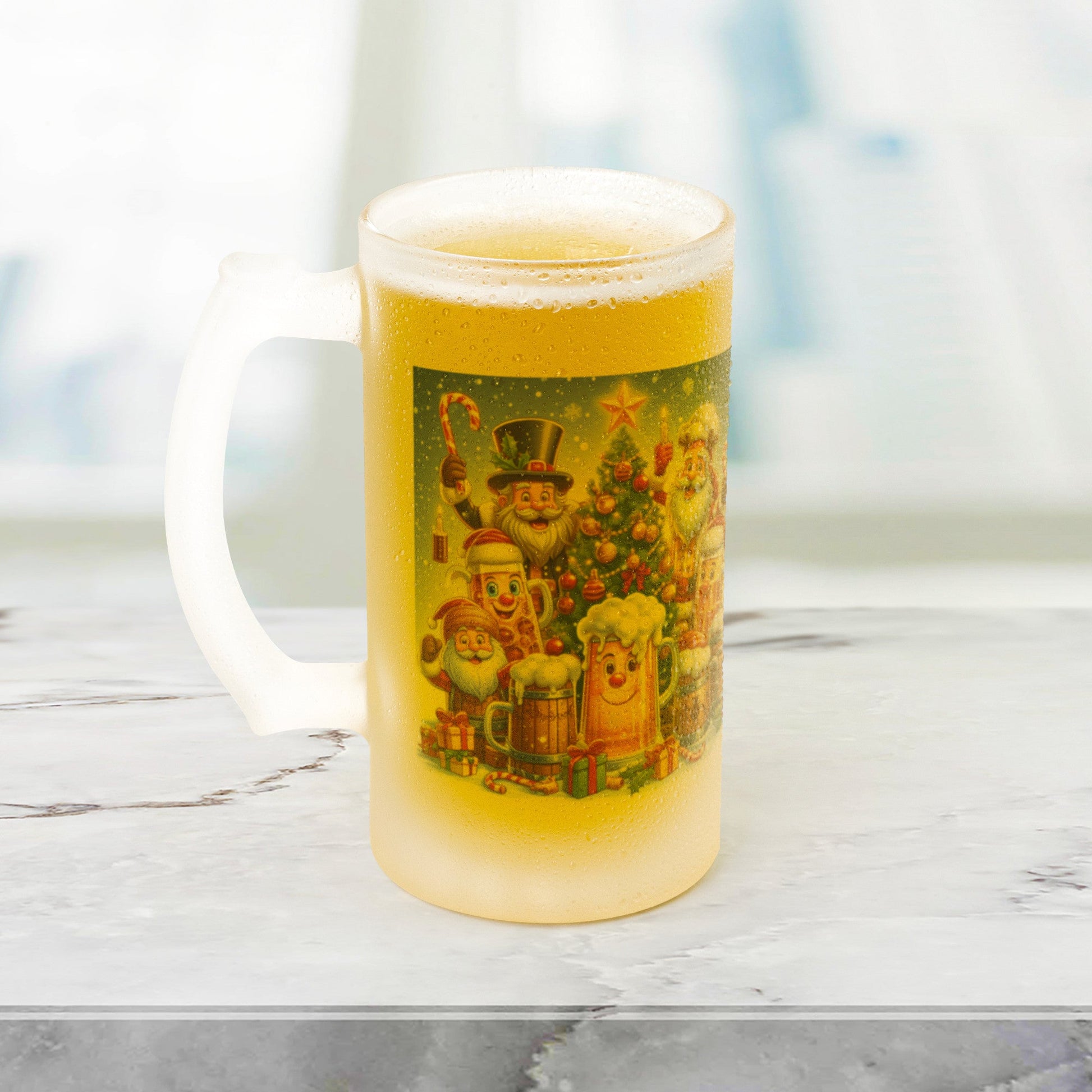 Santa Claus Beer SteinHey there, beer buddy! Get ready to raise a toast with our awesome 16oz Frosted Beer Stein!
Picture this: a classic pint glass design that feels great in your hand, ChristmasLoving.Shop