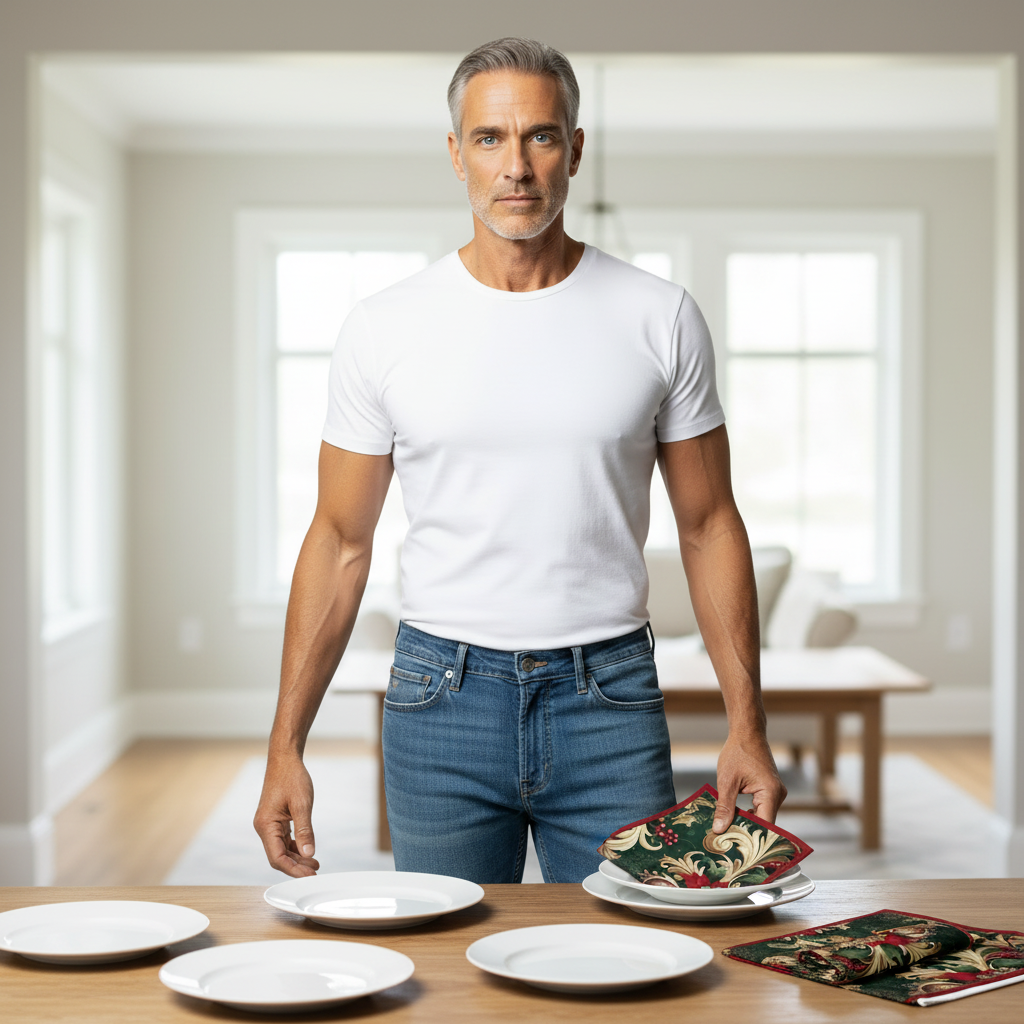 Damask Pattern Christmas Napkins Set of 4 – Polyester Holiday Table Decor