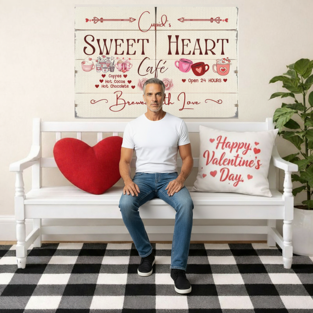 Valentine's Day Sweet Heart design wall art canvas