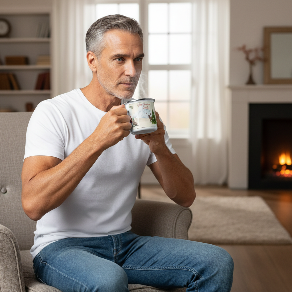 Christmas Enamel Mug North Pole Express Train