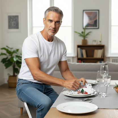 Merry Christmas Characters Cloth Napkin Set – 4-Piece Holiday Table Decor