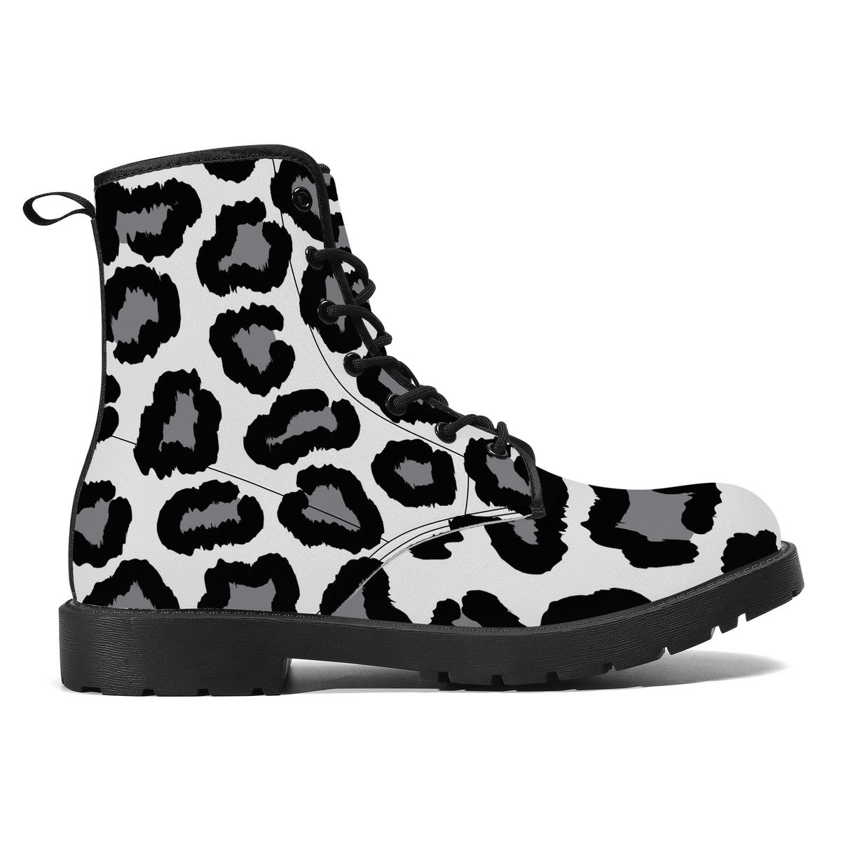 Synthetic Leather Boots Leopard print decoration
