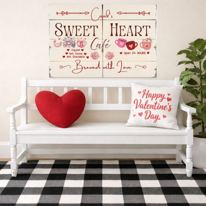 Valentine's Day Sweet Heart design wall art canvas