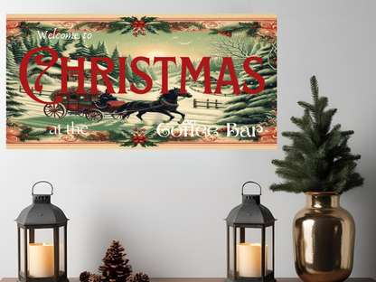 Welcome Christmas Coffee Bar Wall Art Sign – Festive Home Décor Canvas Print