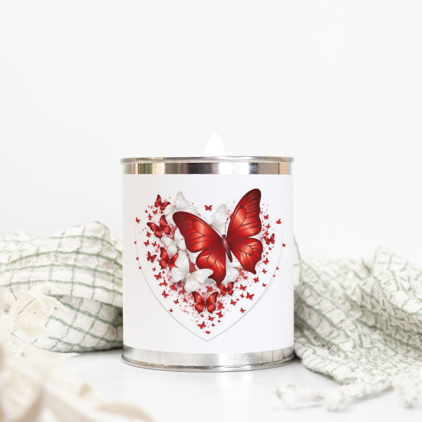 Candle Paint Can (Hand Poured 16 oz.) Hearts Decoration, Love Gift, Home Decor