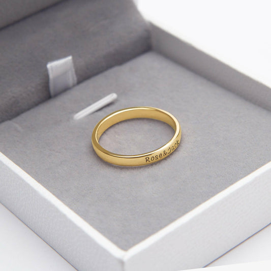 Dainty Engraved Name Ring