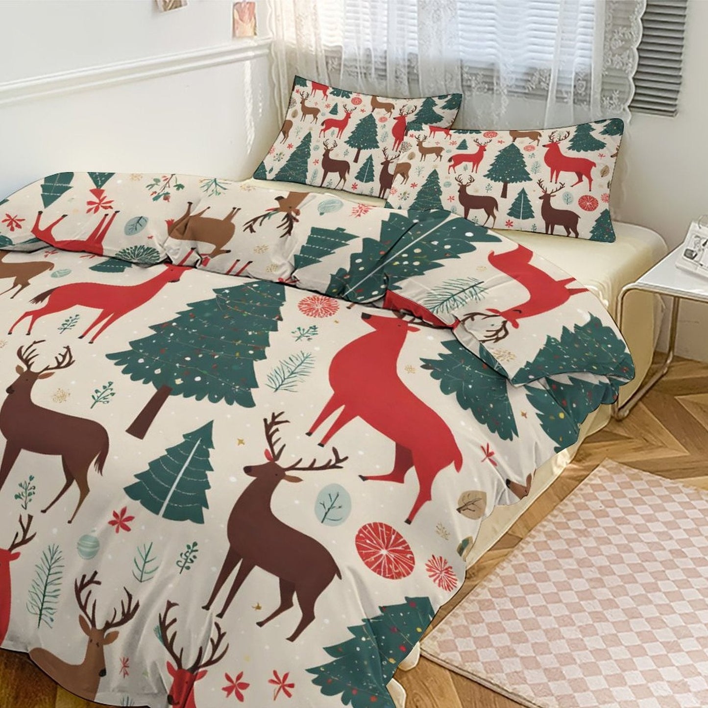 3-Piece Bedding Set-90"x90"/ 229x229cm (Dual-sided Printing)