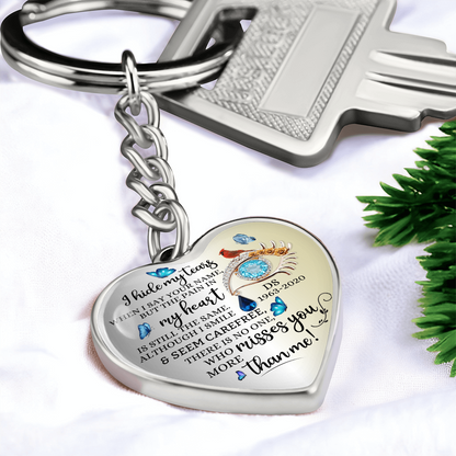 Memorial Heart Keychain with Engraved Message, Butterfly Tears Sympathy Gift, Remembrance Jewelry, Widow Gift, Grief Support Keepsake