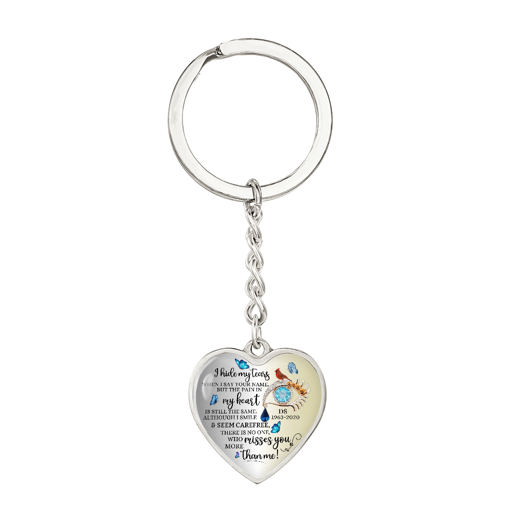 Memorial Heart Keychain with Engraved Message, Butterfly Tears Sympathy Gift, Remembrance Jewelry, Widow Gift, Grief Support Keepsake