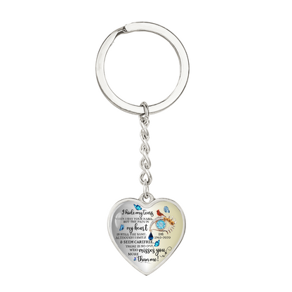 Memorial Heart Keychain with Engraved Message, Butterfly Tears Sympathy Gift, Remembrance Jewelry, Widow Gift, Grief Support Keepsake