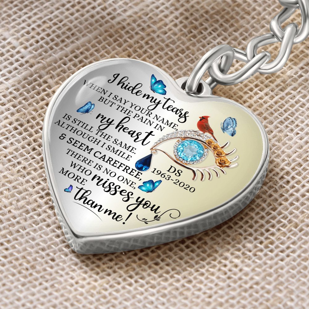 Memorial Heart Keychain with Engraved Message, Butterfly Tears Sympathy Gift, Remembrance Jewelry, Widow Gift, Grief Support Keepsake