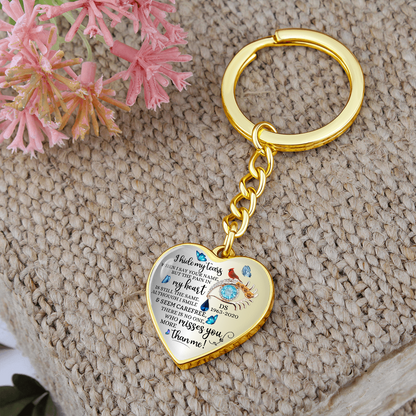 Memorial Heart Keychain with Engraved Message, Butterfly Tears Sympathy Gift, Remembrance Jewelry, Widow Gift, Grief Support Keepsake