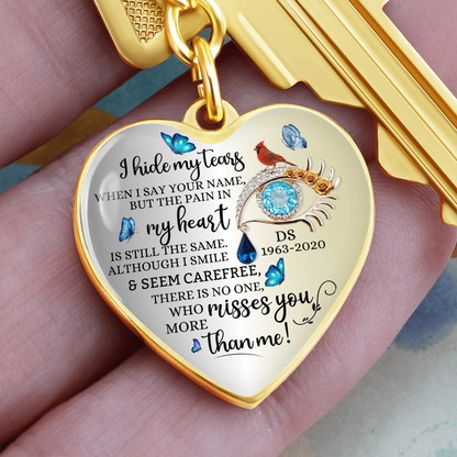 Memorial Heart Keychain with Engraved Message, Butterfly Tears Sympathy Gift, Remembrance Jewelry, Widow Gift, Grief Support Keepsake