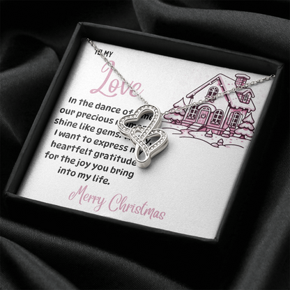 Heart-to-heart Pendant Necklace Merry Christmas to my Love