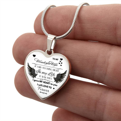 Angel Wings Necklace – To My Wonderful Wife Love Gift, Sentimental Jewelry for Wife's Birthday, Anniversary, or Just Because
