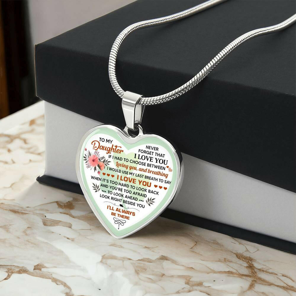 Luxury Heart pendant personalized Necklace To my Daughter.