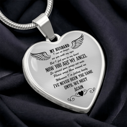 Luxury Graphic Heart Necklace My Husband my Angel