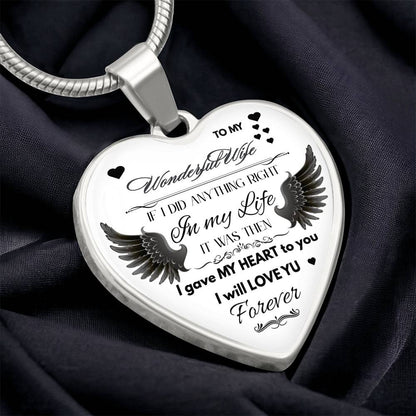 Angel Wings Necklace – To My Wonderful Wife Love Gift, Sentimental Jewelry for Wife's Birthday, Anniversary, or Just Because