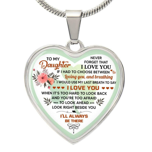 Luxury Heart pendant personalized Necklace To my Daughter.