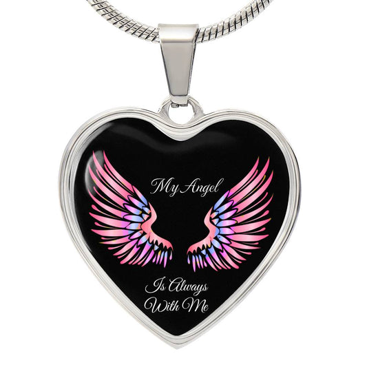 Luxury Heart pendant Necklace My Angel is always with Me