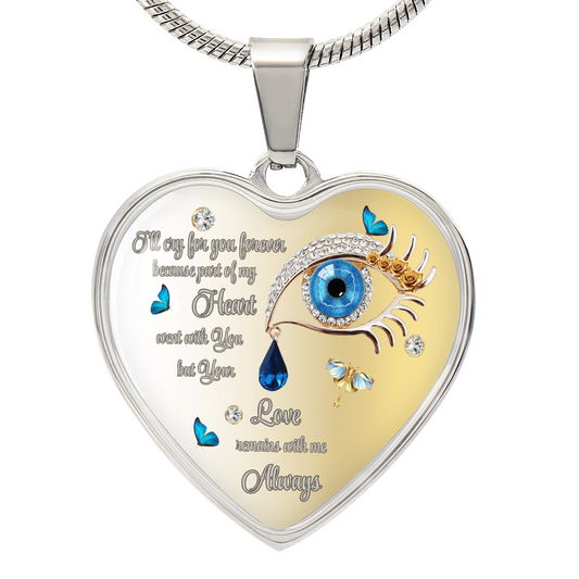 Luxury Graphic Heart Necklace I'll cry for You forever