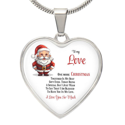 Elegant Heart Pendant Necklace: Cherishing Every Christmas Together.