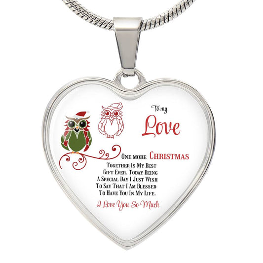 Elegant Heart Necklace: A Cherished Keepsake for My Love – One More Christmas Together is the Greatest Gift.