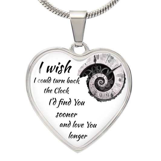 Luxury Graphic Heart Necklace "I'd find You sooner"