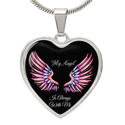 Luxury Heart pendant Necklace My Angel is always with me