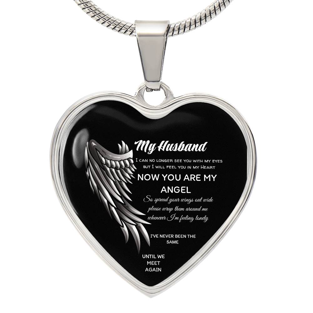 Luxury Heart pendant Necklace My Husband until we meet again