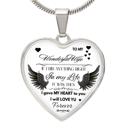 Angel Wings Necklace – To My Wonderful Wife Love Gift, Sentimental Jewelry for Wife's Birthday, Anniversary, or Just Because