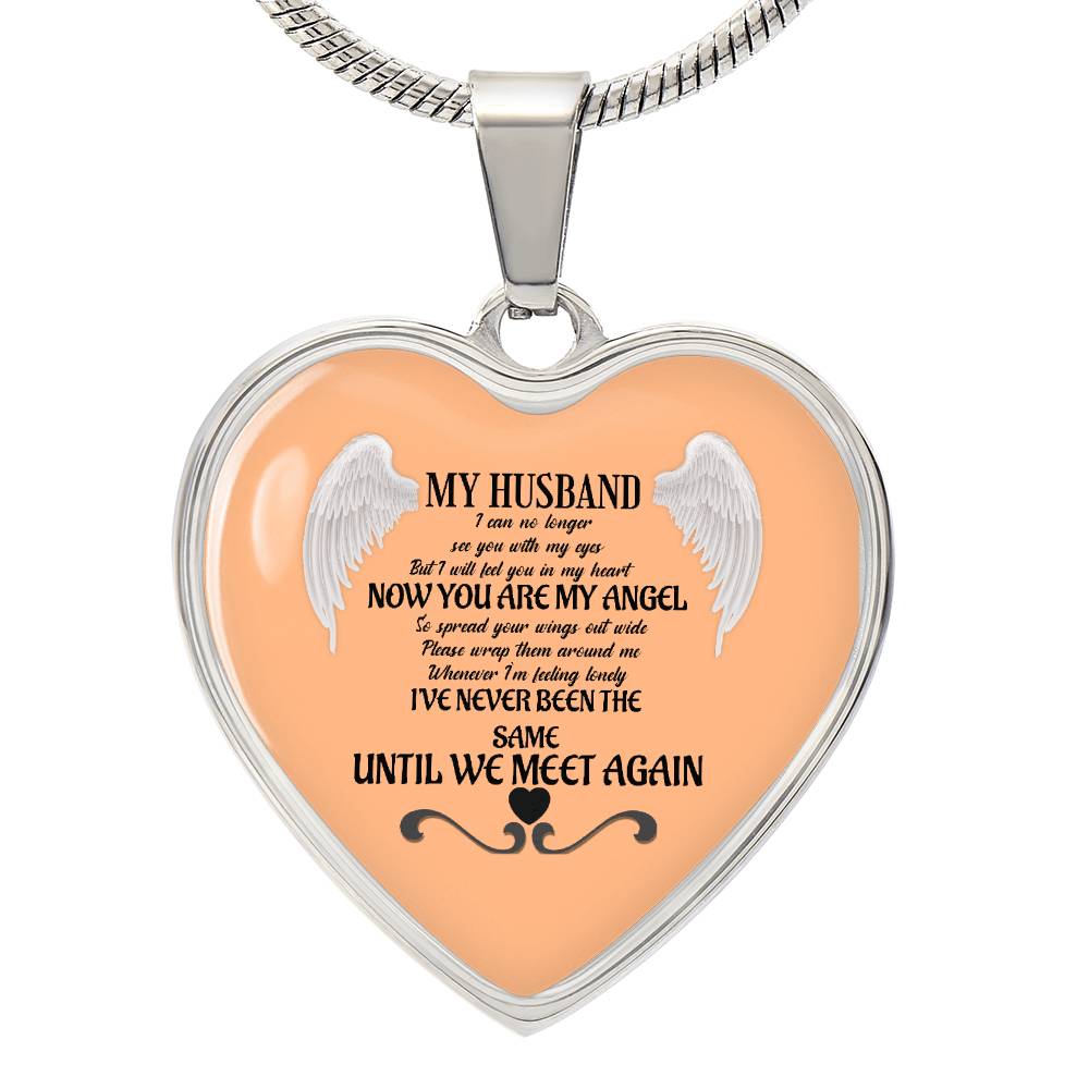 Luxury Heart pendant Necklace My Husband until we meet again