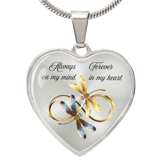 Luxury Graphic Heart Necklace – Forever in My Heart, Always on My Mind Personalized Memorial Gift