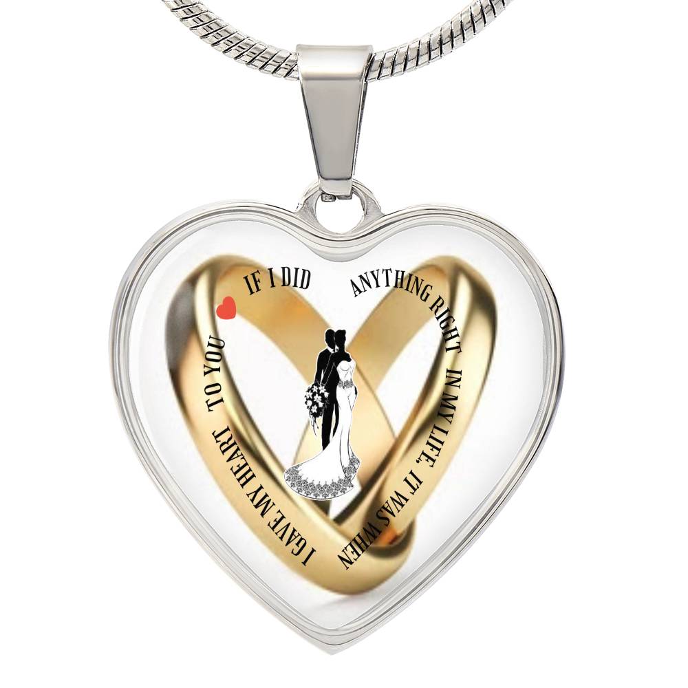 Luxury Heart pendant Necklace I gave my Heart to You