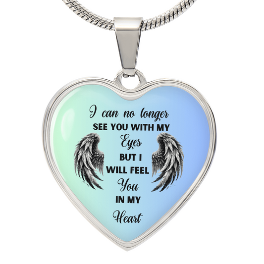 No Longer Seen, Forever Felt – Memorial Necklace – In Loving Memory Heart Jewelry – Grieving Gift for Loss – Sympathy Jewelry