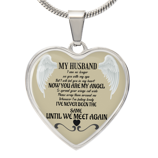 Luxury Graphic Heart Necklace Husband memorial