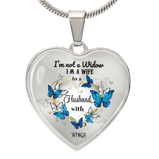 Luxury Heart Pendant Necklace – Tribute to Your Beloved Husband | Angel Memory Jewelry & In Loving Memory Gift