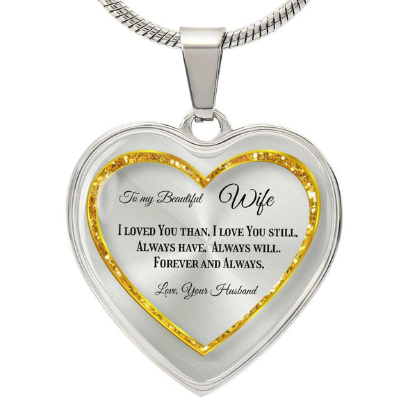 Luxury Heart pendant Necklace To my Beautiful Wife